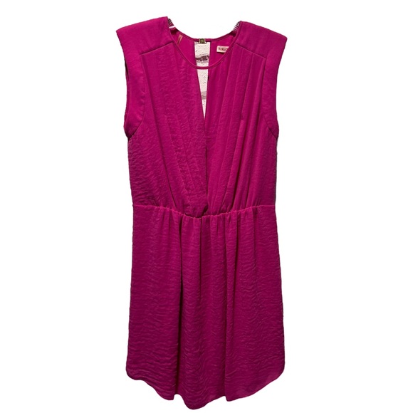 Rebecca Taylor Hot Pink Deep-V Chiffon Dress - Picture 9 of 12